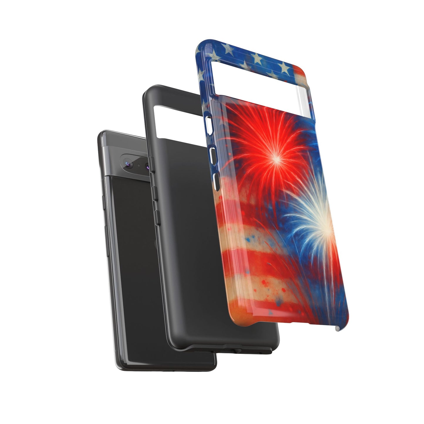 Patriotic Phone Case with Fireworks Design | Tough Cases, USA Holiday, Independence Day, Gift for Friends, Custom Cell Cover