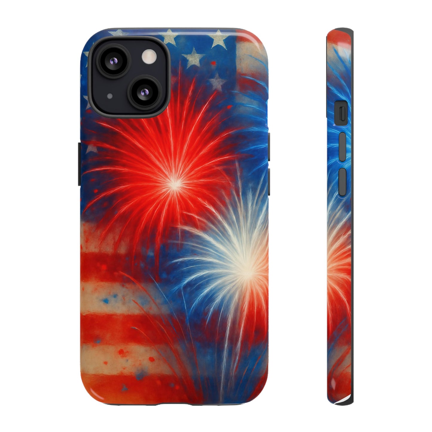 Patriotic Phone Case with Fireworks Design | Tough Cases, USA Holiday, Independence Day, Gift for Friends, Custom Cell Cover