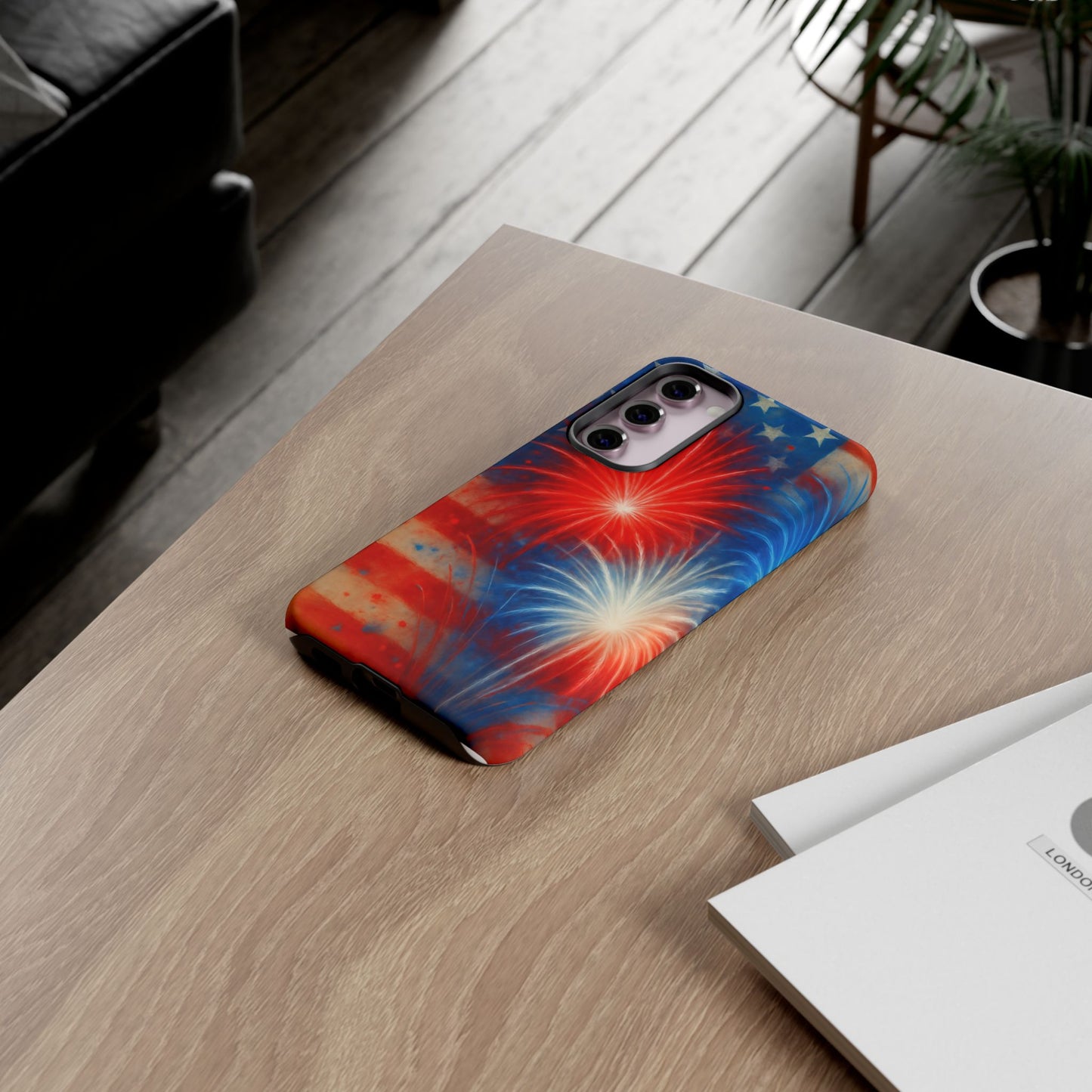 Patriotic Phone Case with Fireworks Design | Tough Cases, USA Holiday, Independence Day, Gift for Friends, Custom Cell Cover