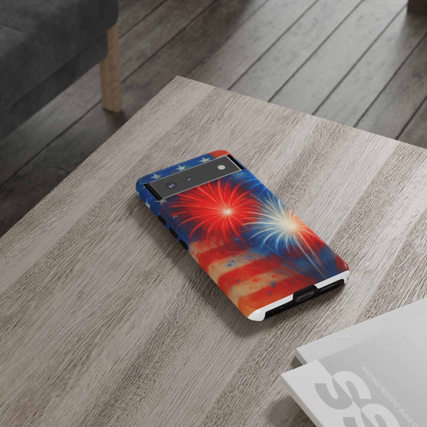 Patriotic Phone Case with Fireworks Design | Tough Cases, USA Holiday, Independence Day, Gift for Friends, Custom Cell Cover