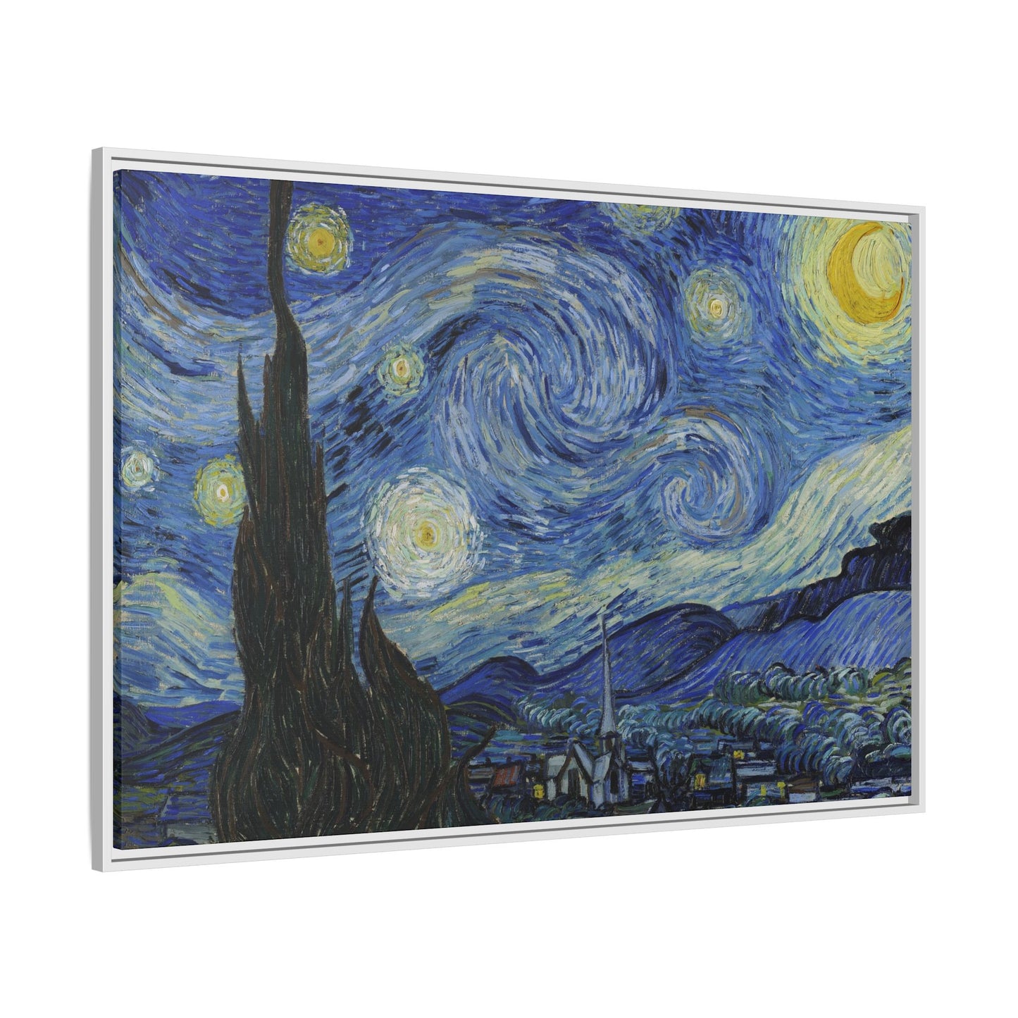 Canvas Framed Print Art - Starry Night, Vincent van Gogh Painting