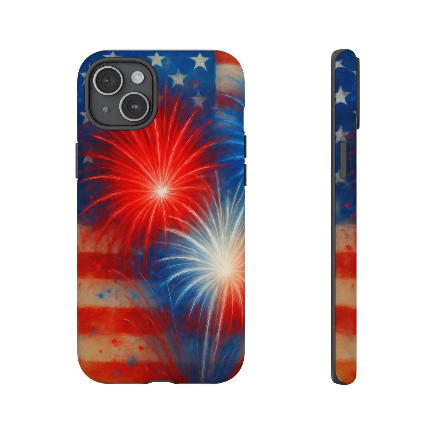 Patriotic Phone Case with Fireworks Design | Tough Cases, USA Holiday, Independence Day, Gift for Friends, Custom Cell Cover