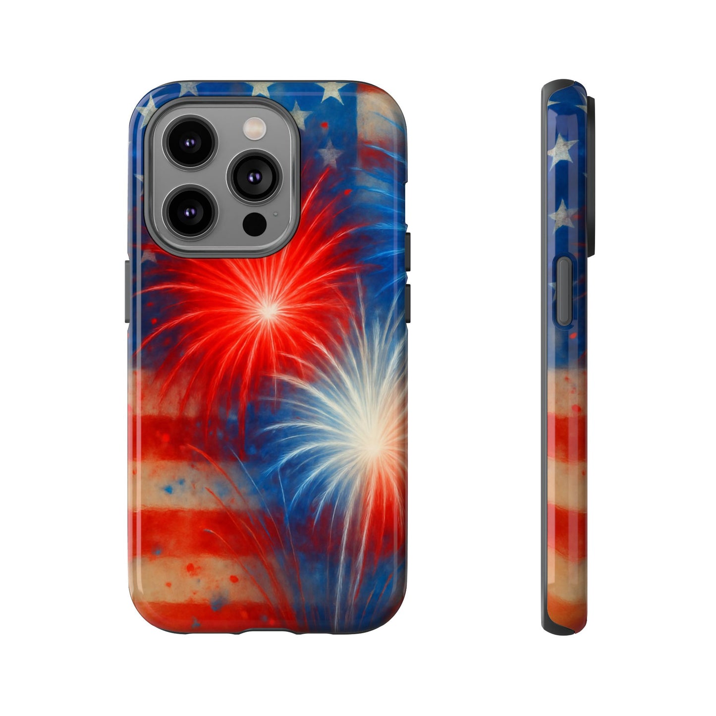 Patriotic Phone Case with Fireworks Design | Tough Cases, USA Holiday, Independence Day, Gift for Friends, Custom Cell Cover