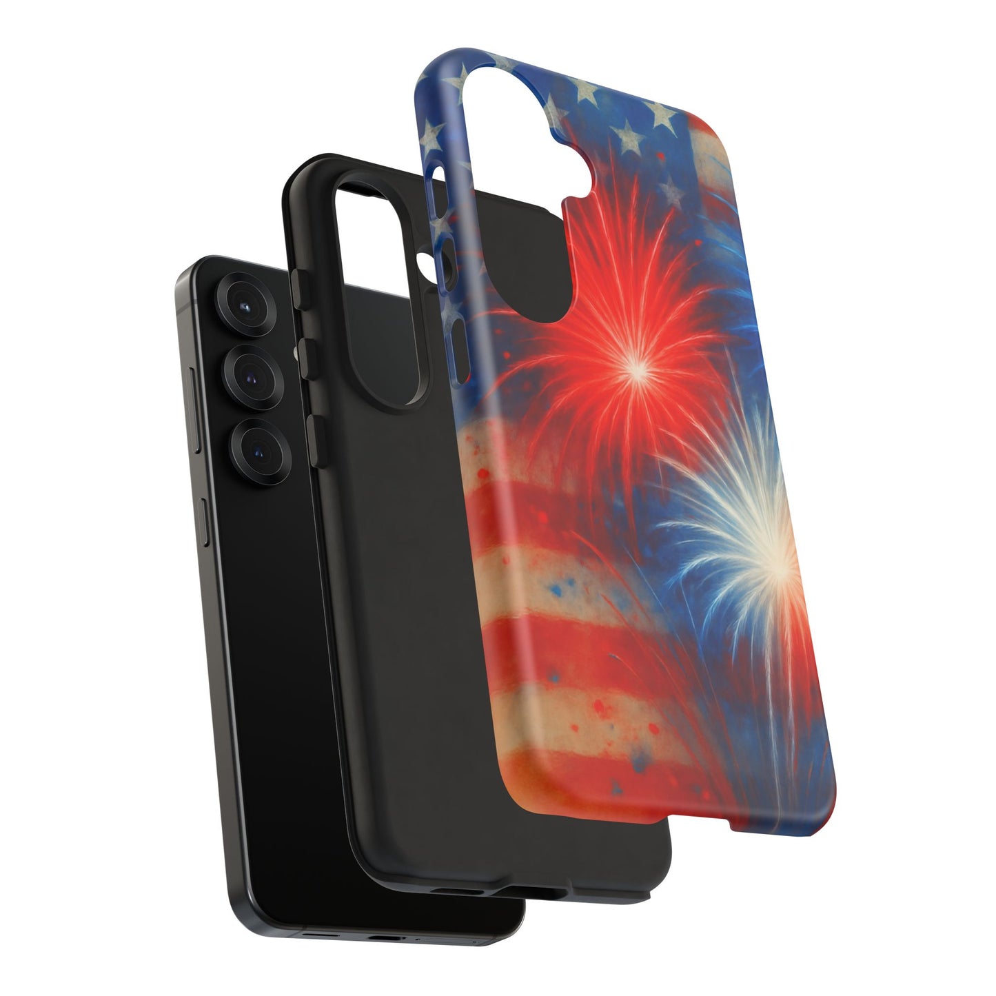 Patriotic Phone Case with Fireworks Design | Tough Cases, USA Holiday, Independence Day, Gift for Friends, Custom Cell Cover