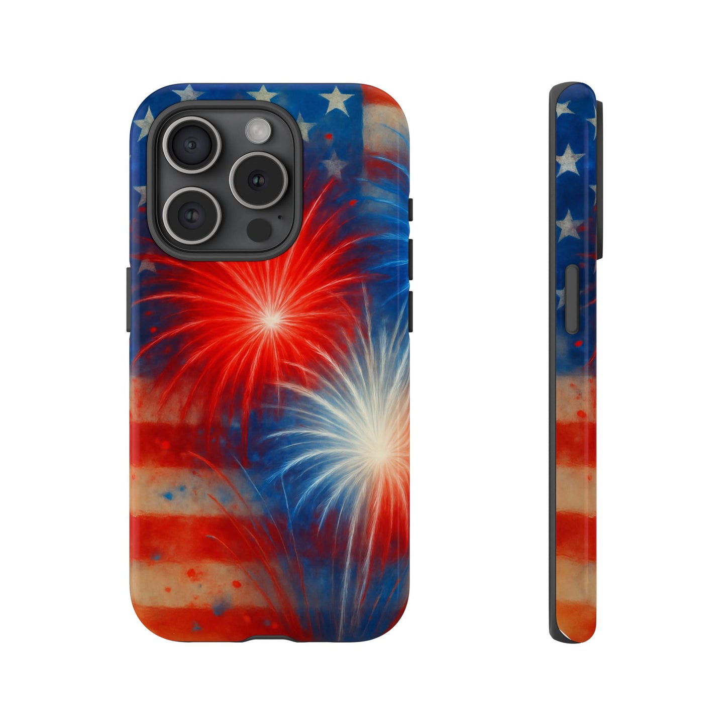 Patriotic Phone Case with Fireworks Design | Tough Cases, USA Holiday, Independence Day, Gift for Friends, Custom Cell Cover