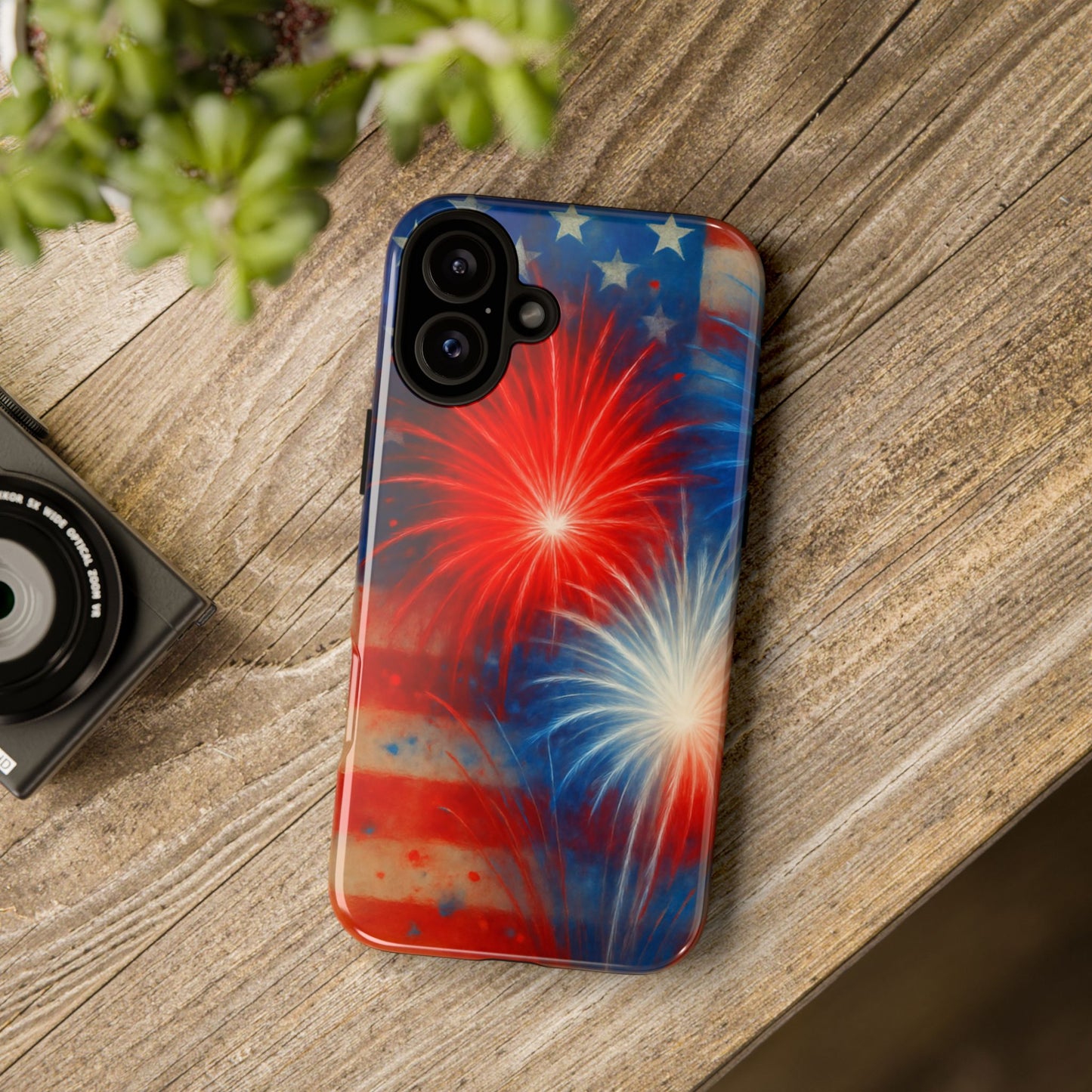 Patriotic Phone Case with Fireworks Design | Tough Cases, USA Holiday, Independence Day, Gift for Friends, Custom Cell Cover