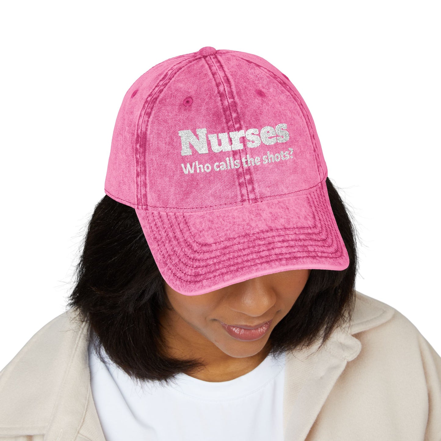 Embroidered "Nurses, Who Calls the Shots" Baseball Cap, Vintage Red Nurse Hat with "Mommy Hugs" on Back, RN Gift, Stylish Medical Headwear, Healthcare Worker Nurse Gift, Nursing Cap