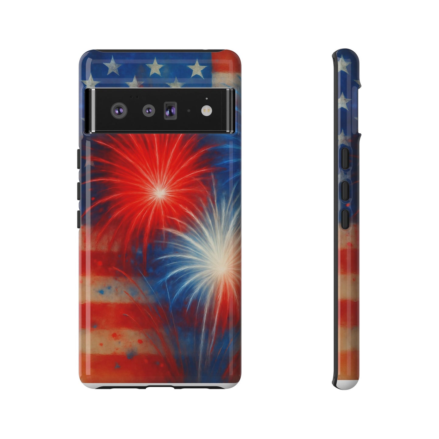 Patriotic Phone Case with Fireworks Design | Tough Cases, USA Holiday, Independence Day, Gift for Friends, Custom Cell Cover