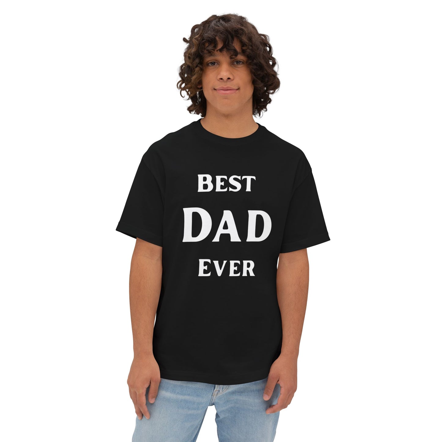 Oversized Black Tee Classic Best Dad Ever Shirt - Father's Day Gift Idea