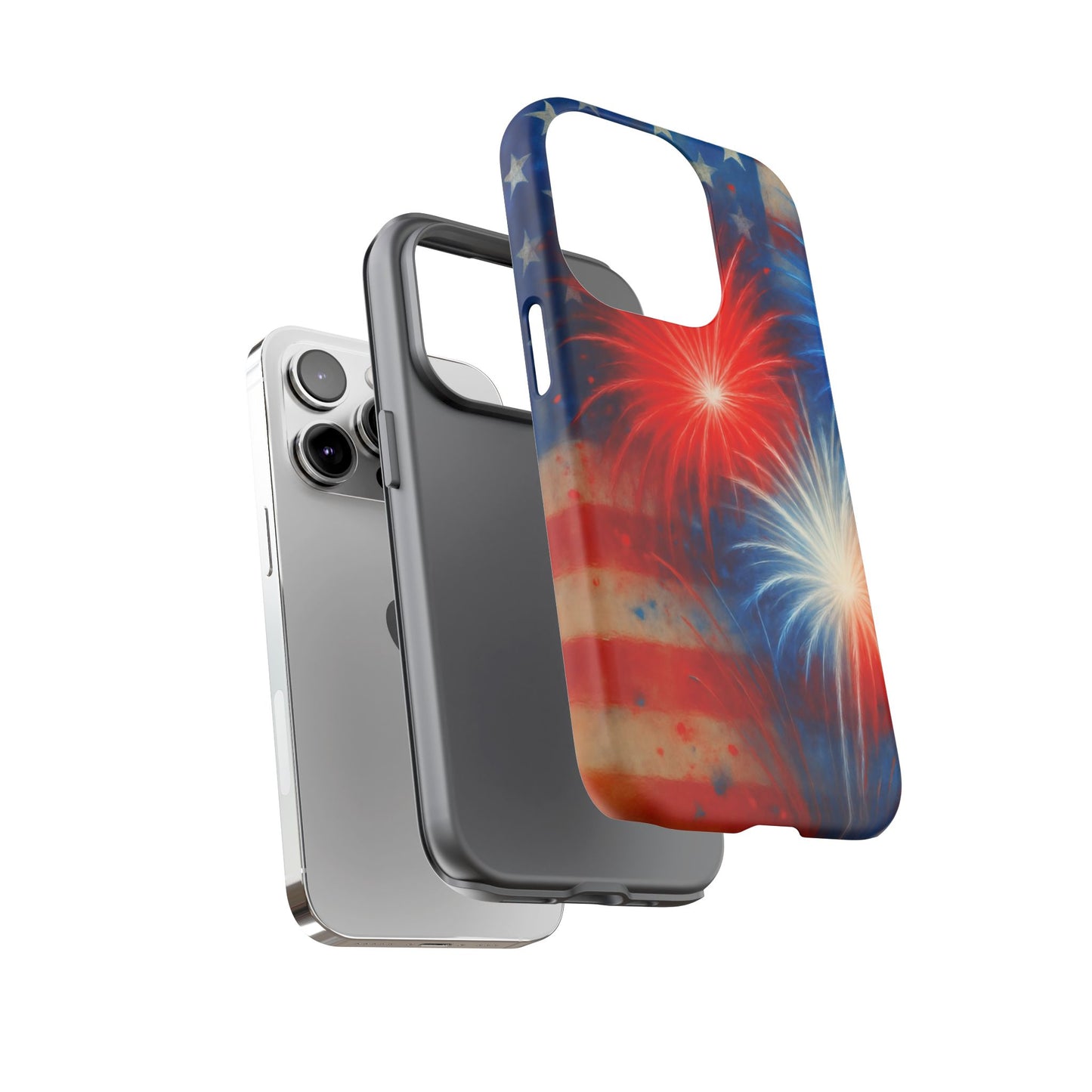 Patriotic Phone Case with Fireworks Design | Tough Cases, USA Holiday, Independence Day, Gift for Friends, Custom Cell Cover