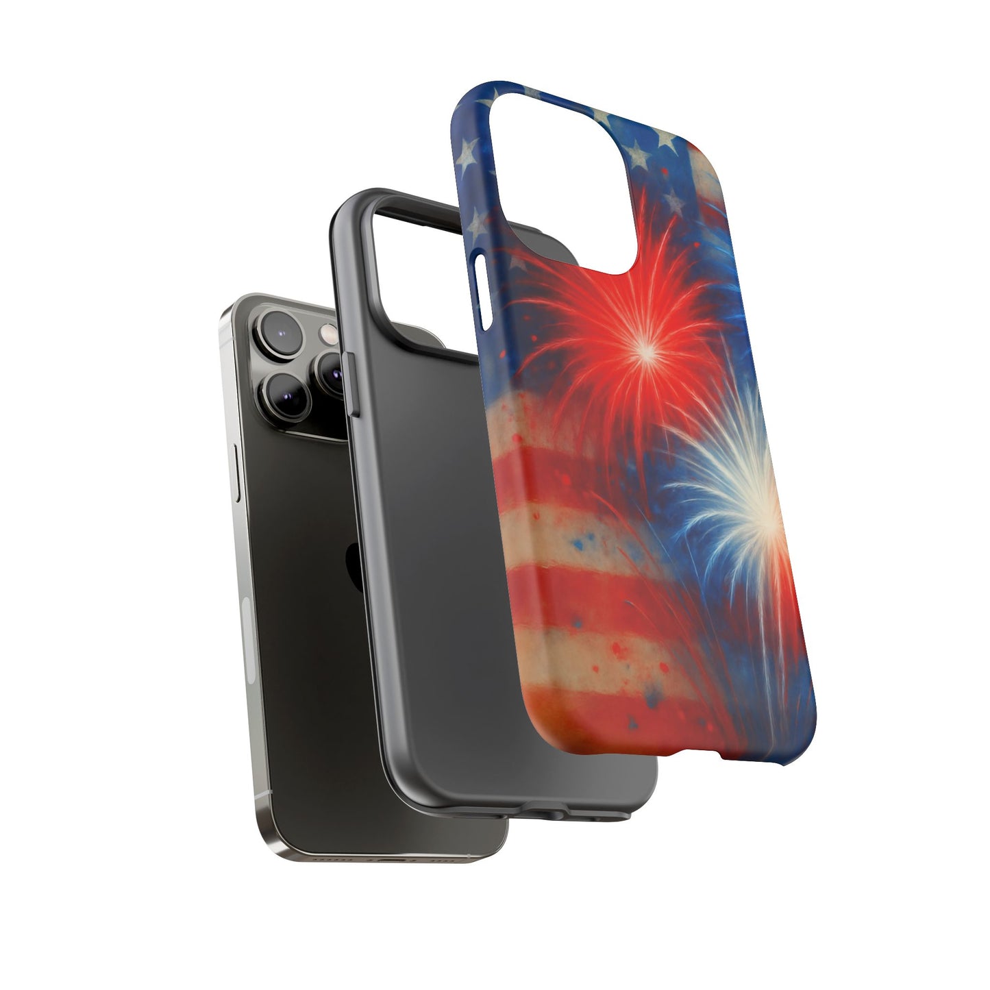 Patriotic Phone Case with Fireworks Design | Tough Cases, USA Holiday, Independence Day, Gift for Friends, Custom Cell Cover