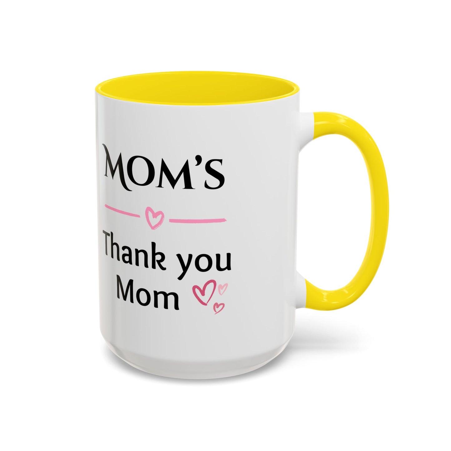 Cozy Accent Coffee Mug, 8 colors | Perfect Gift for Mom or Nurses, facing her it says, “Thank you Mom”