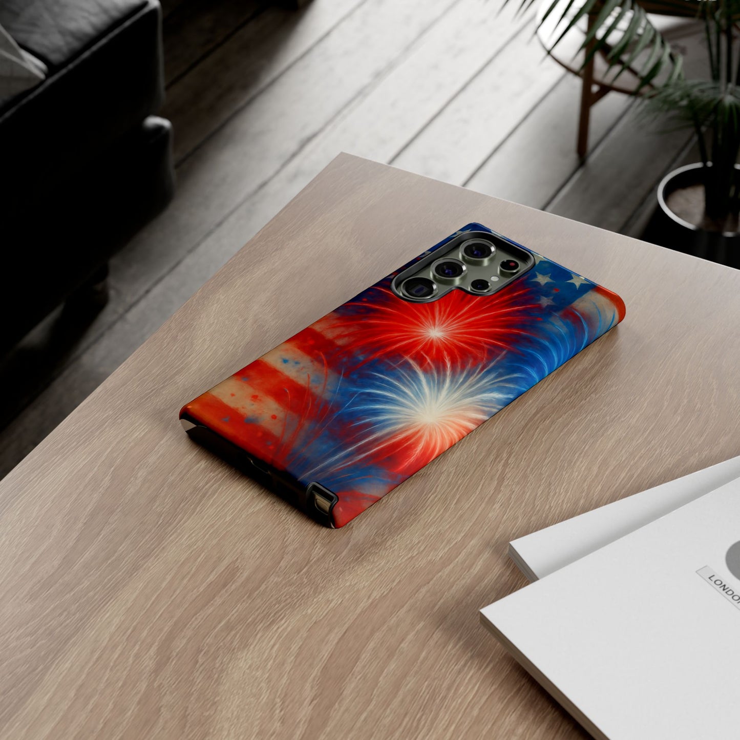 Patriotic Phone Case with Fireworks Design | Tough Cases, USA Holiday, Independence Day, Gift for Friends, Custom Cell Cover