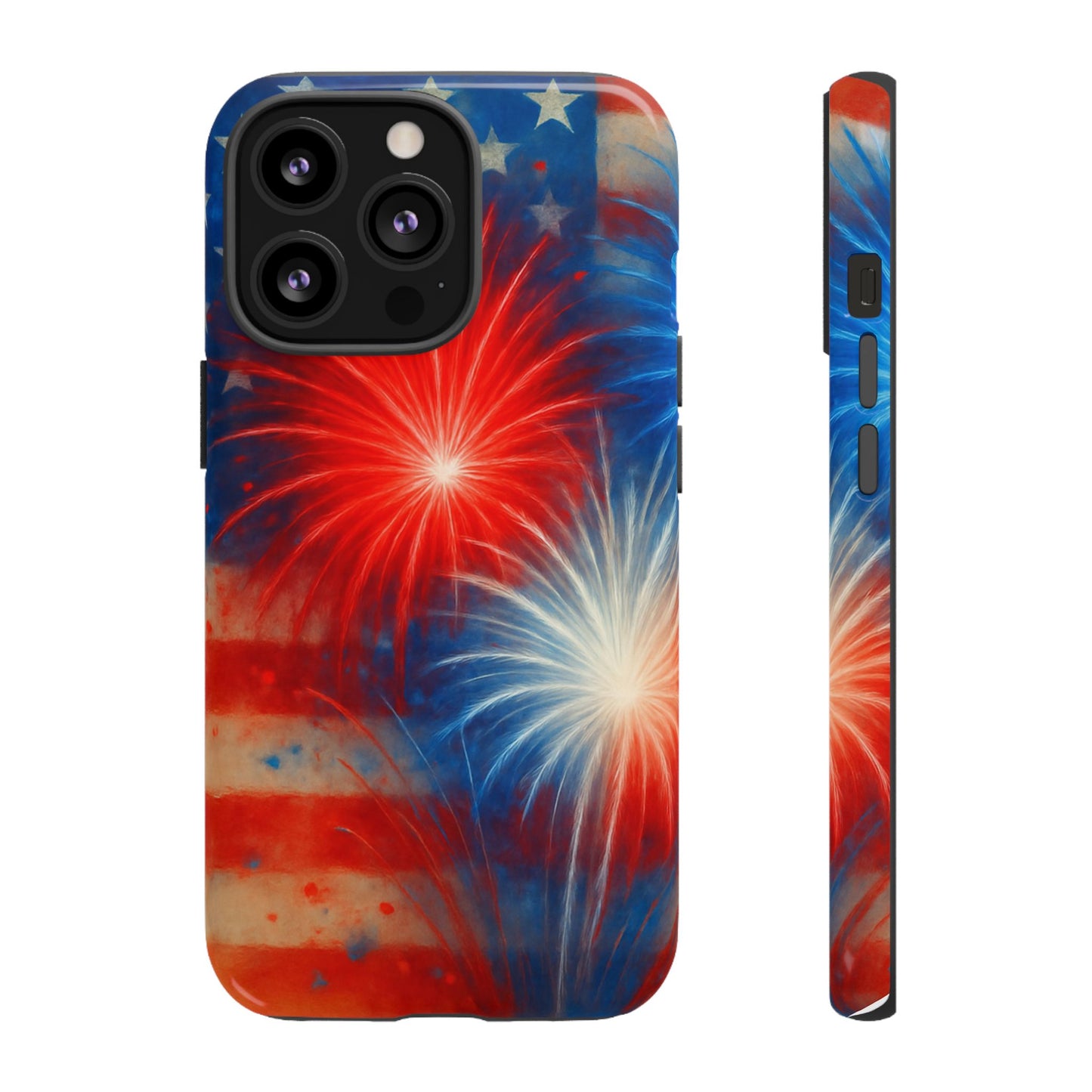 Patriotic Phone Case with Fireworks Design | Tough Cases, USA Holiday, Independence Day, Gift for Friends, Custom Cell Cover