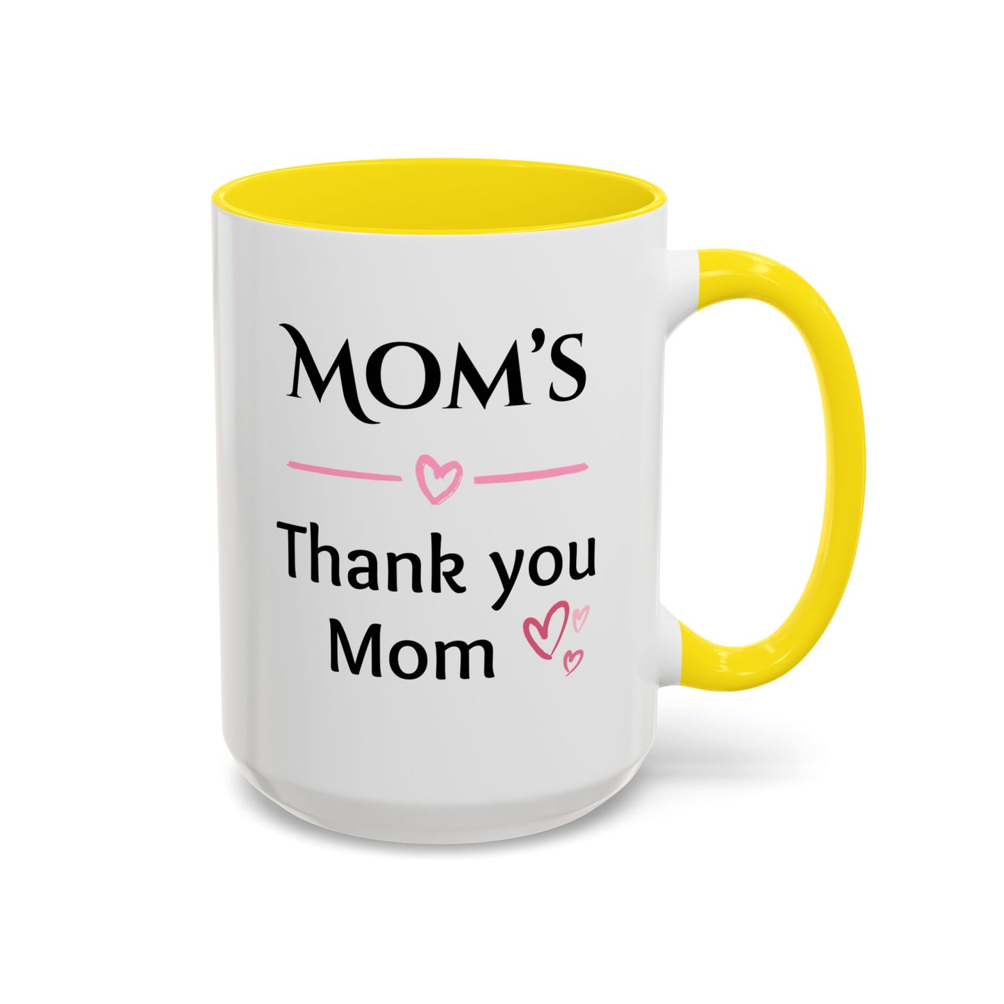 Cozy Accent Coffee Mug, 8 colors | Perfect Gift for Mom, saying, “Hugs solve most problems”, and a Thank you message face her!