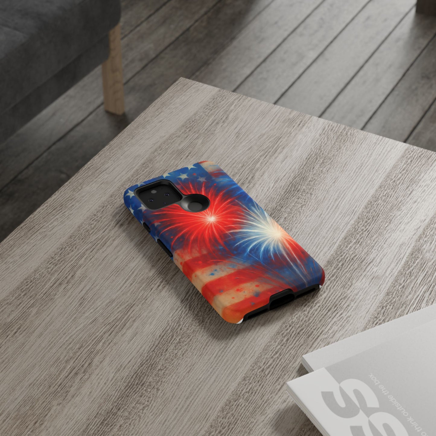 Patriotic Phone Case with Fireworks Design | Tough Cases, USA Holiday, Independence Day, Gift for Friends, Custom Cell Cover