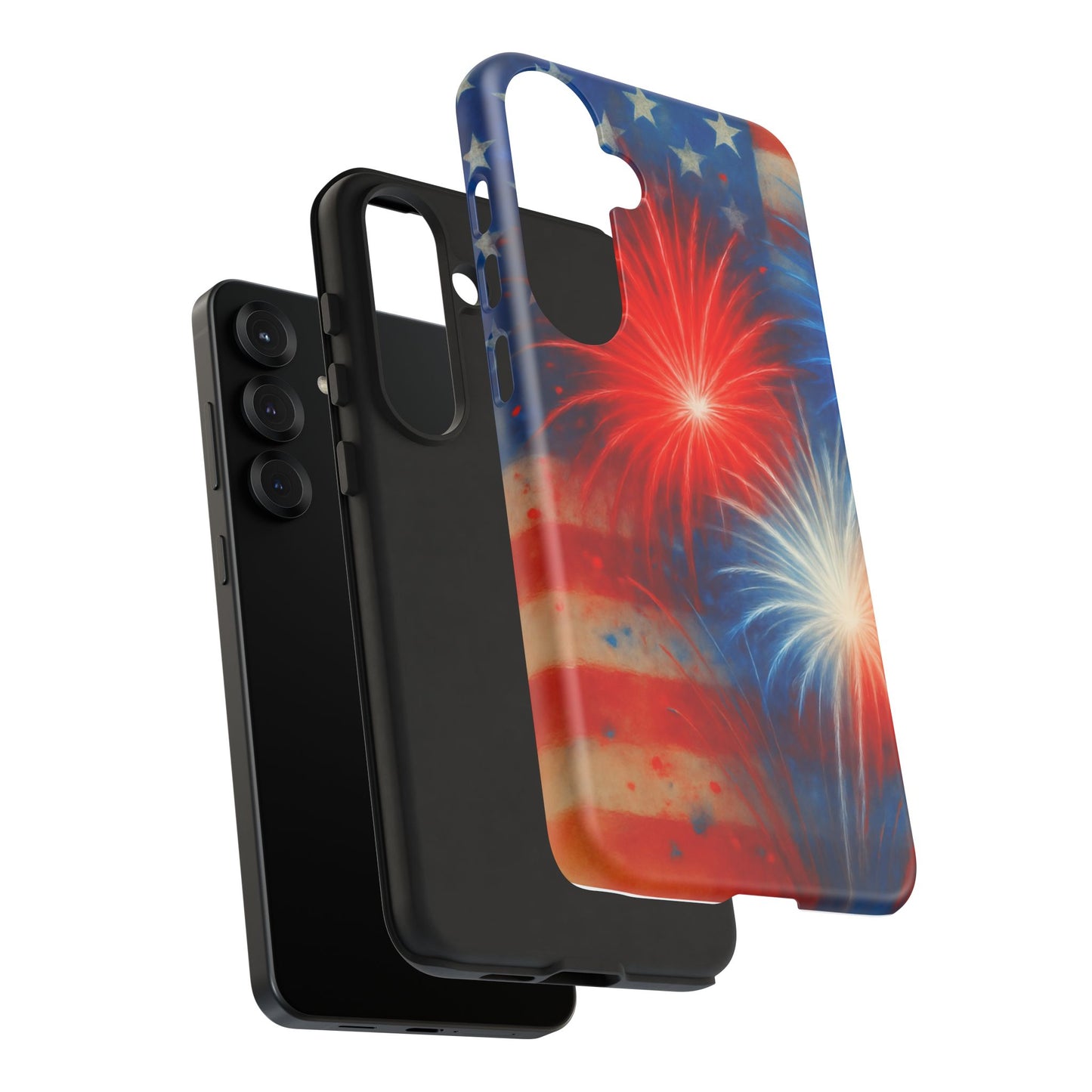 Patriotic Phone Case with Fireworks Design | Tough Cases, USA Holiday, Independence Day, Gift for Friends, Custom Cell Cover