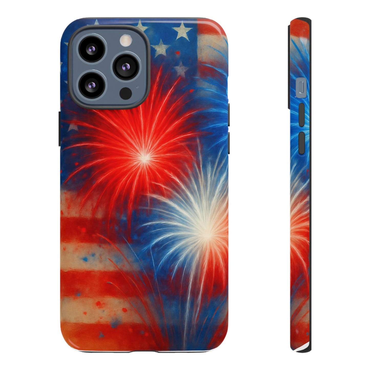 Patriotic Phone Case with Fireworks Design | Tough Cases, USA Holiday, Independence Day, Gift for Friends, Custom Cell Cover