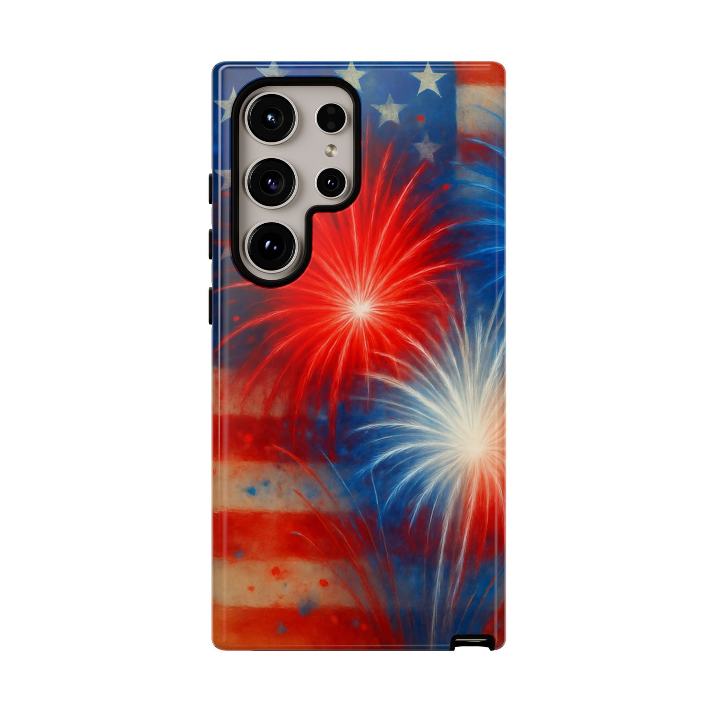 Patriotic Phone Case with Fireworks Design | Tough Cases, USA Holiday, Independence Day, Gift for Friends, Custom Cell Cover