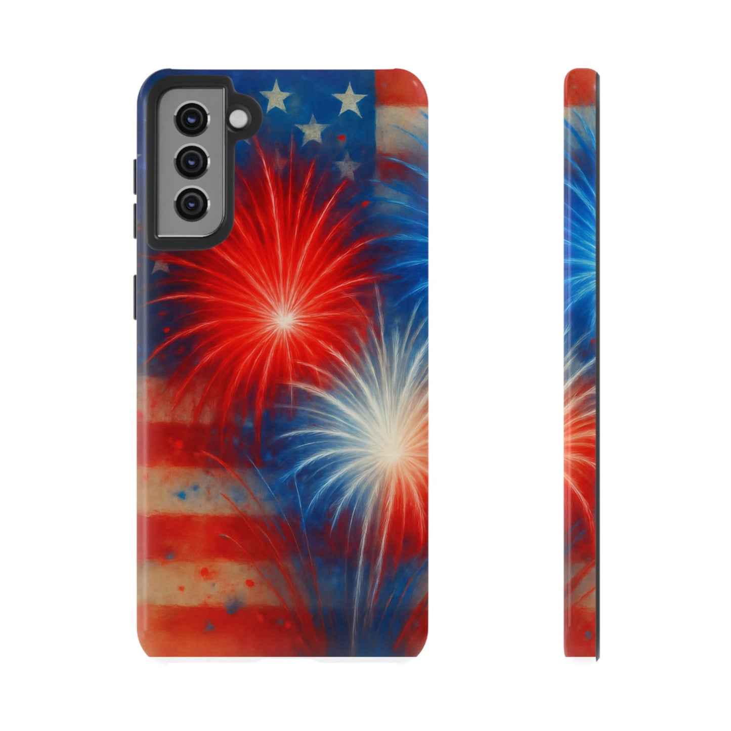 Patriotic Phone Case with Fireworks Design | Tough Cases, USA Holiday, Independence Day, Gift for Friends, Custom Cell Cover