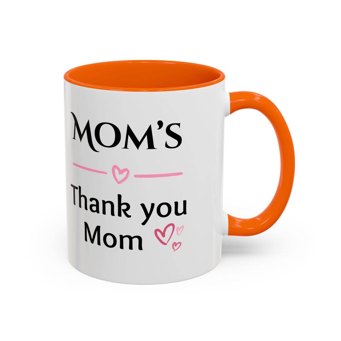 Cozy Accent Coffee Mug, 8 colors | Perfect Gift for Mom or Nurses, facing her it says, “Thank you Mom”