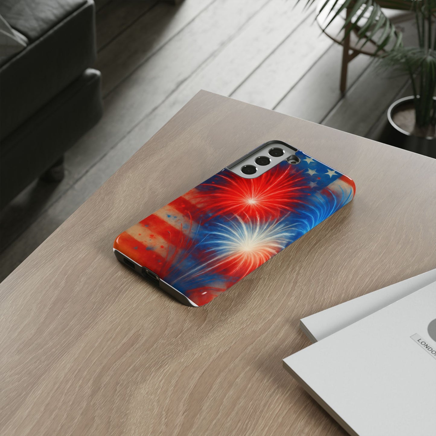 Patriotic Phone Case with Fireworks Design | Tough Cases, USA Holiday, Independence Day, Gift for Friends, Custom Cell Cover