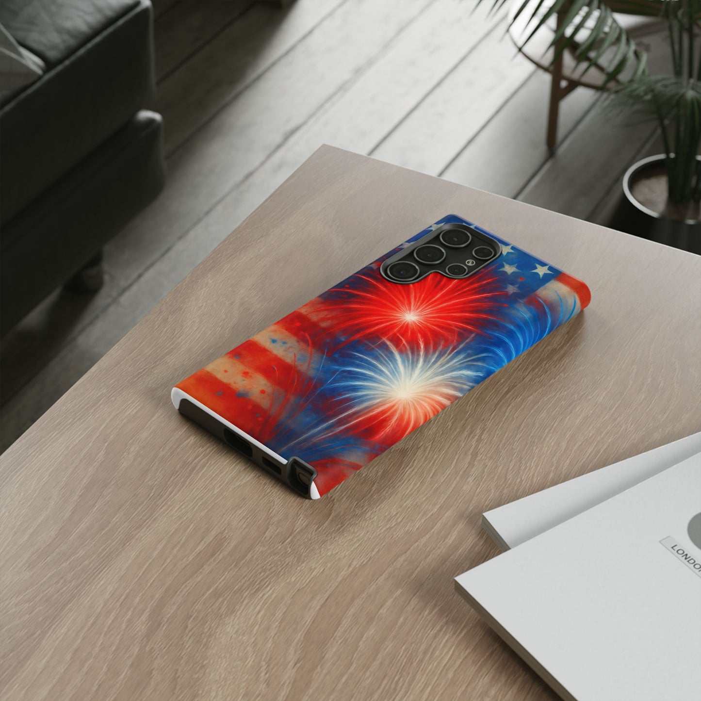 Patriotic Phone Case with Fireworks Design | Tough Cases, USA Holiday, Independence Day, Gift for Friends, Custom Cell Cover