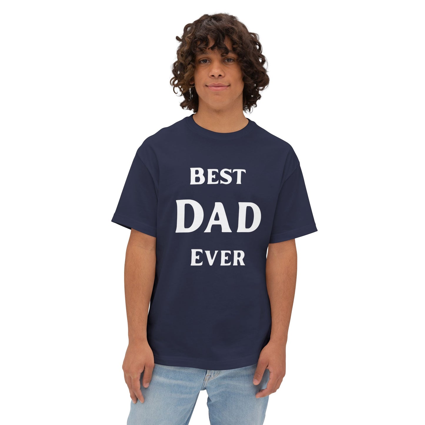 Oversized Black Tee Classic Best Dad Ever Shirt - Father's Day Gift Idea