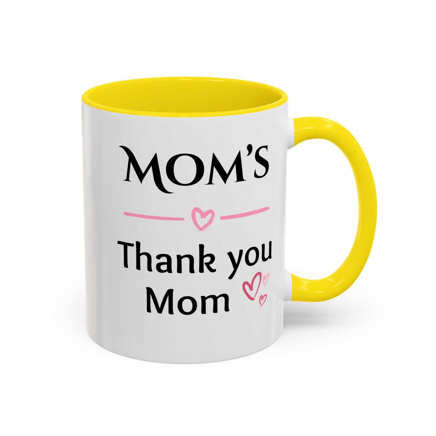 Cozy Accent Coffee Mug, 8 colors | Perfect Gift for Mom, saying, “Hugs solve most problems”, and a Thank you message face her!