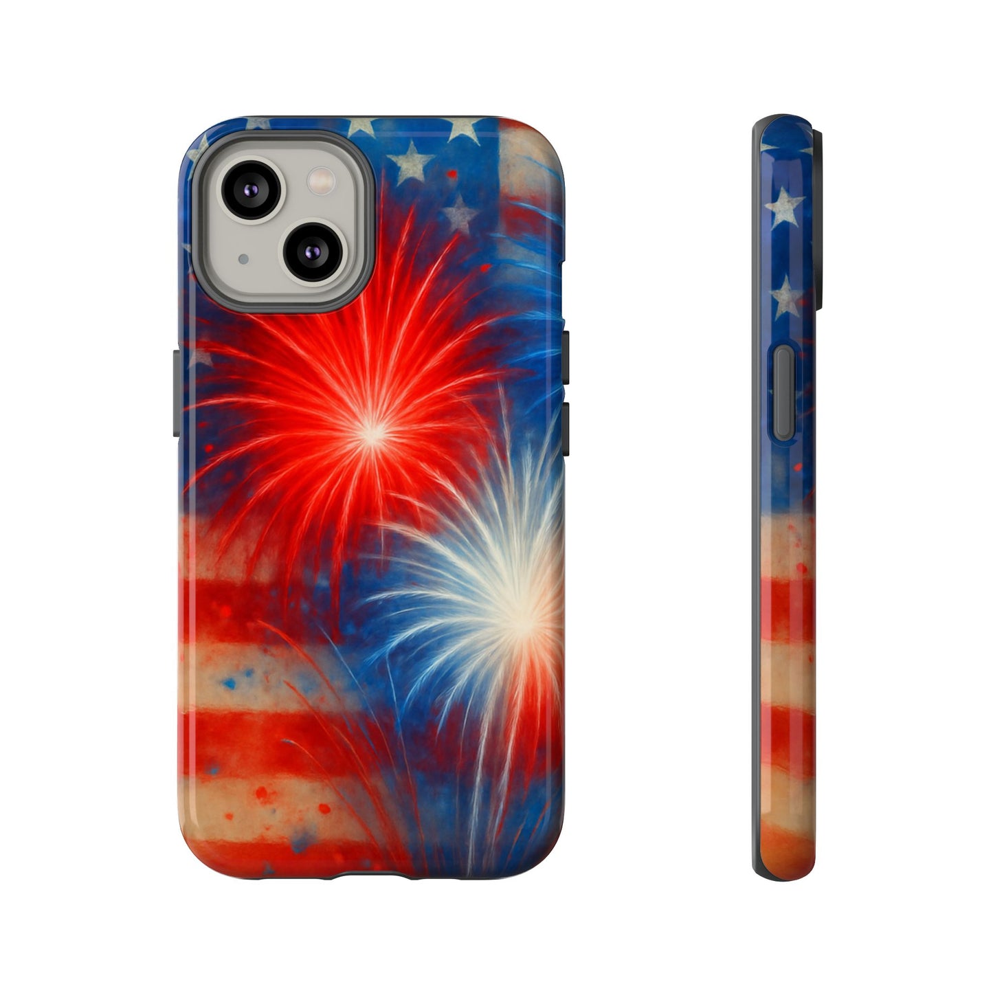 Patriotic Phone Case with Fireworks Design | Tough Cases, USA Holiday, Independence Day, Gift for Friends, Custom Cell Cover