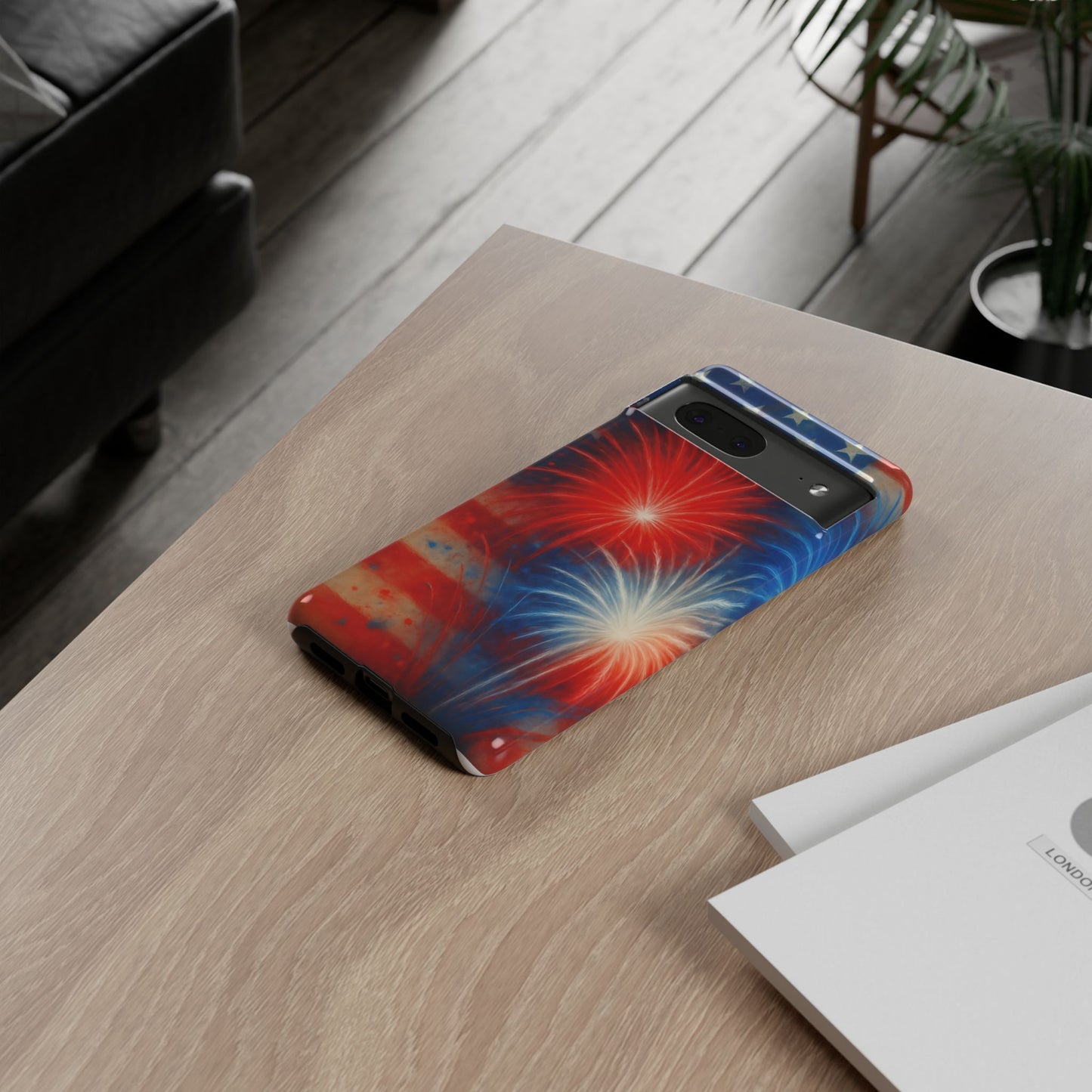 Patriotic Phone Case with Fireworks Design | Tough Cases, USA Holiday, Independence Day, Gift for Friends, Custom Cell Cover
