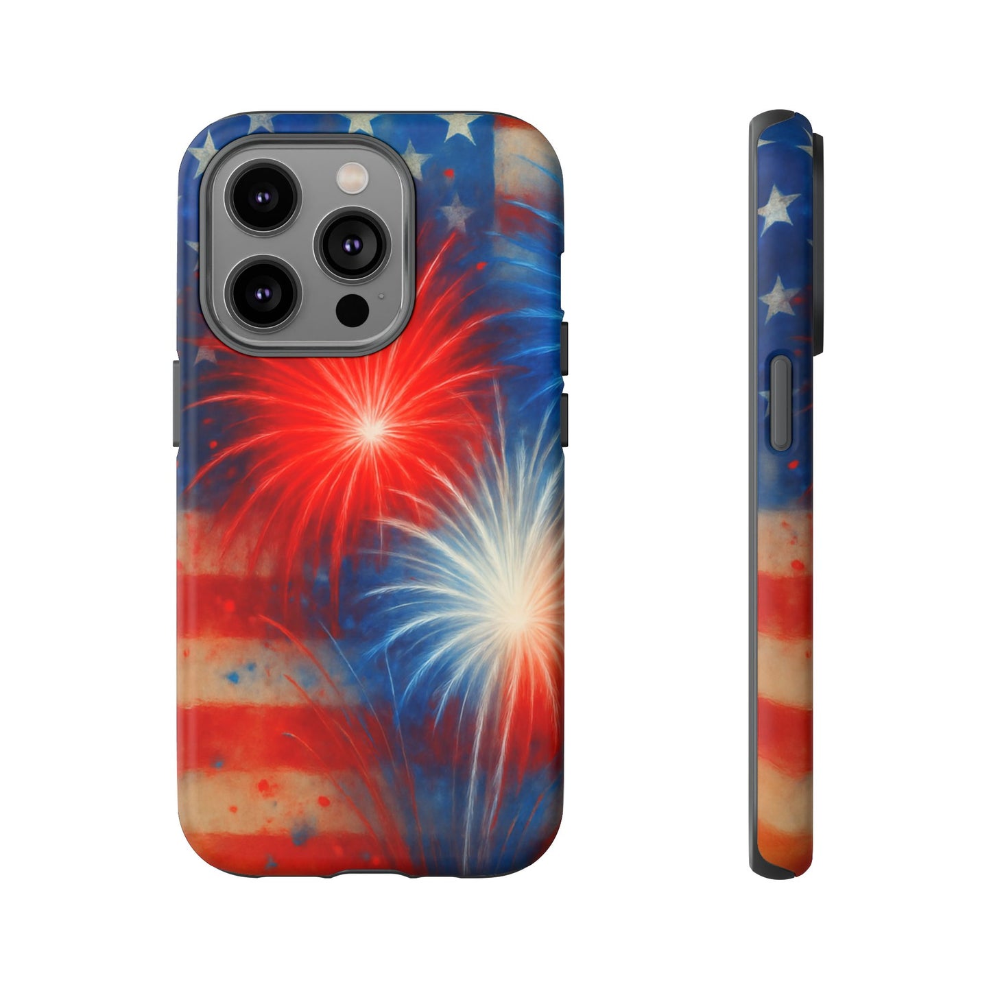 Patriotic Phone Case with Fireworks Design | Tough Cases, USA Holiday, Independence Day, Gift for Friends, Custom Cell Cover