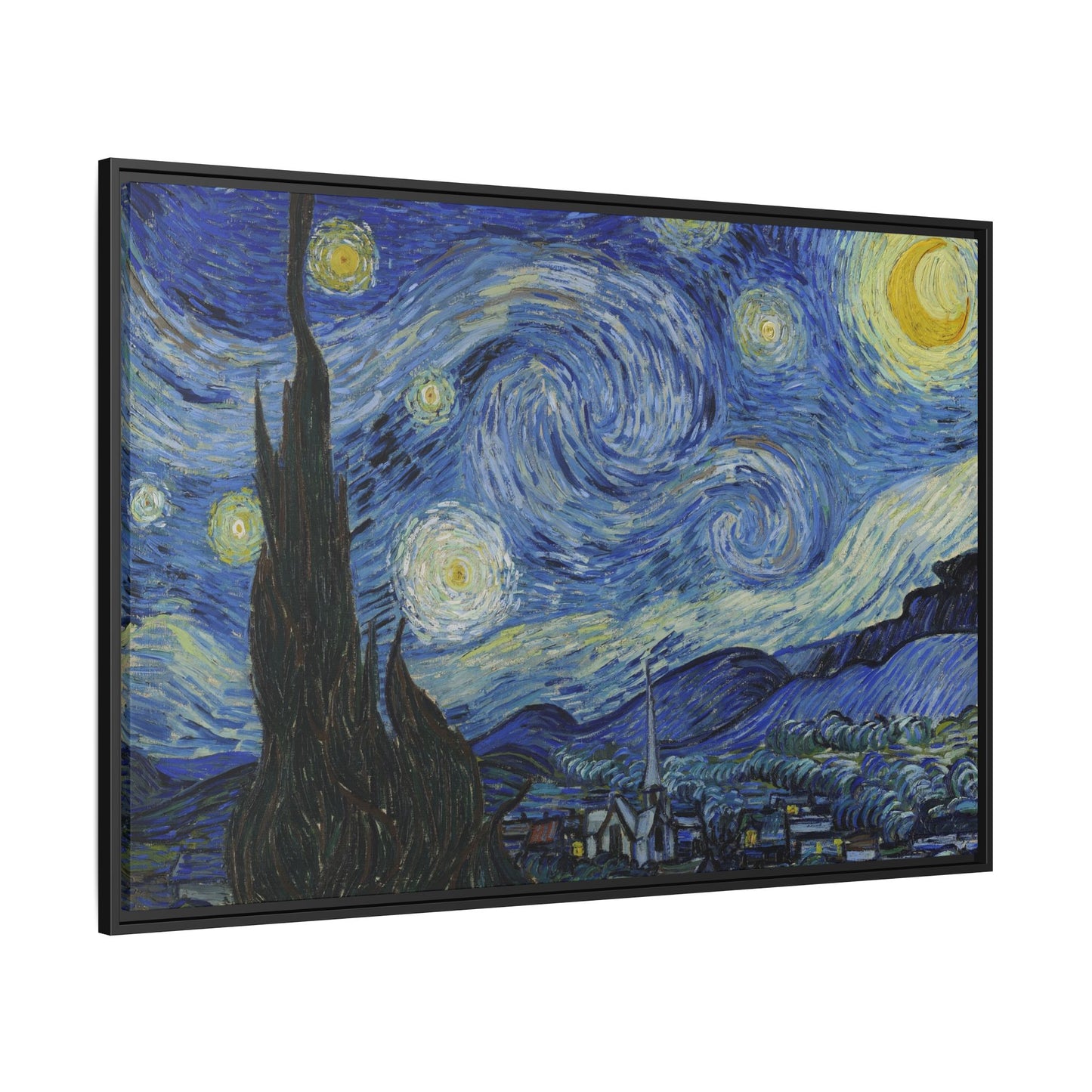 Canvas Framed Print Art - Starry Night, Vincent van Gogh Painting