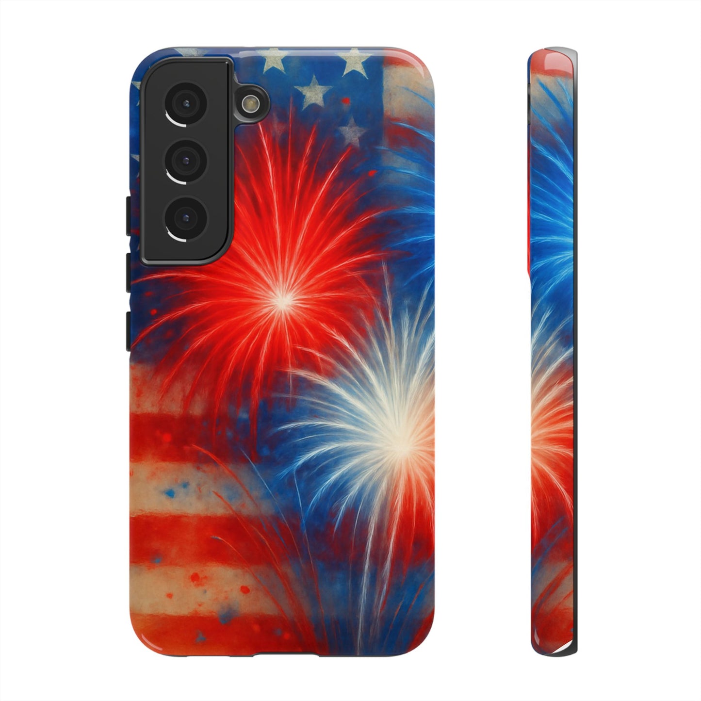 Patriotic Phone Case with Fireworks Design | Tough Cases, USA Holiday, Independence Day, Gift for Friends, Custom Cell Cover