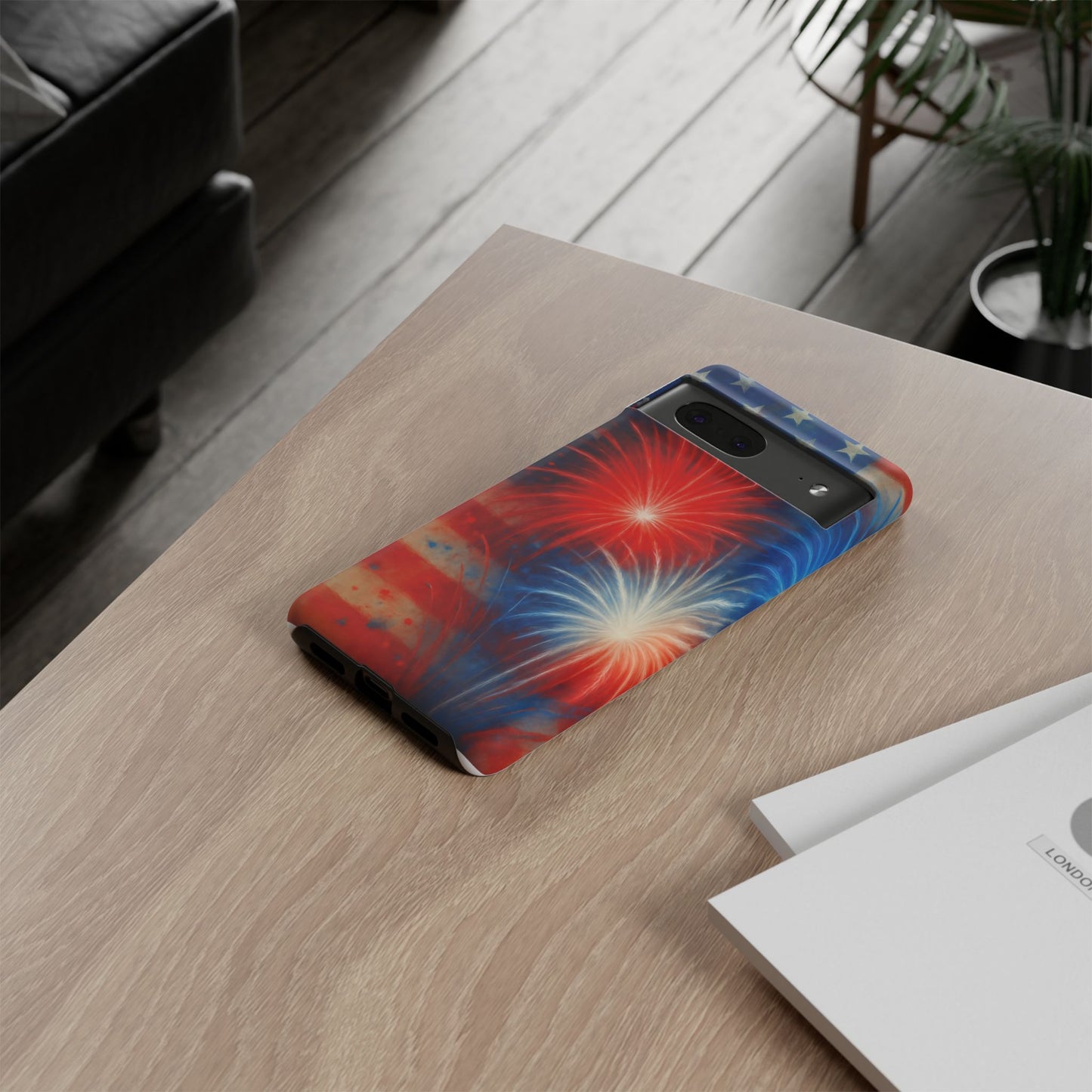 Patriotic Phone Case with Fireworks Design | Tough Cases, USA Holiday, Independence Day, Gift for Friends, Custom Cell Cover