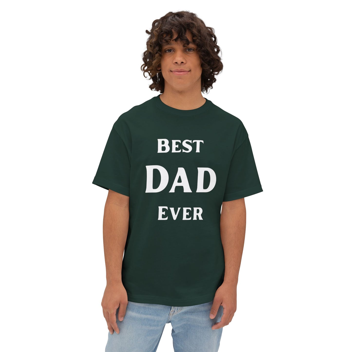 Oversized Black Tee Classic Best Dad Ever Shirt - Father's Day Gift Idea