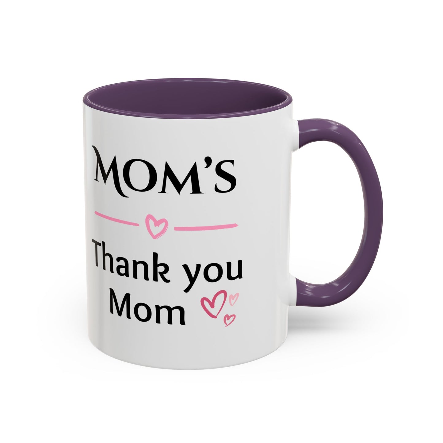 Cozy Accent Coffee Mug, 8 colors | Perfect Gift for Mom or Nurses, facing her it says, “Thank you Mom”