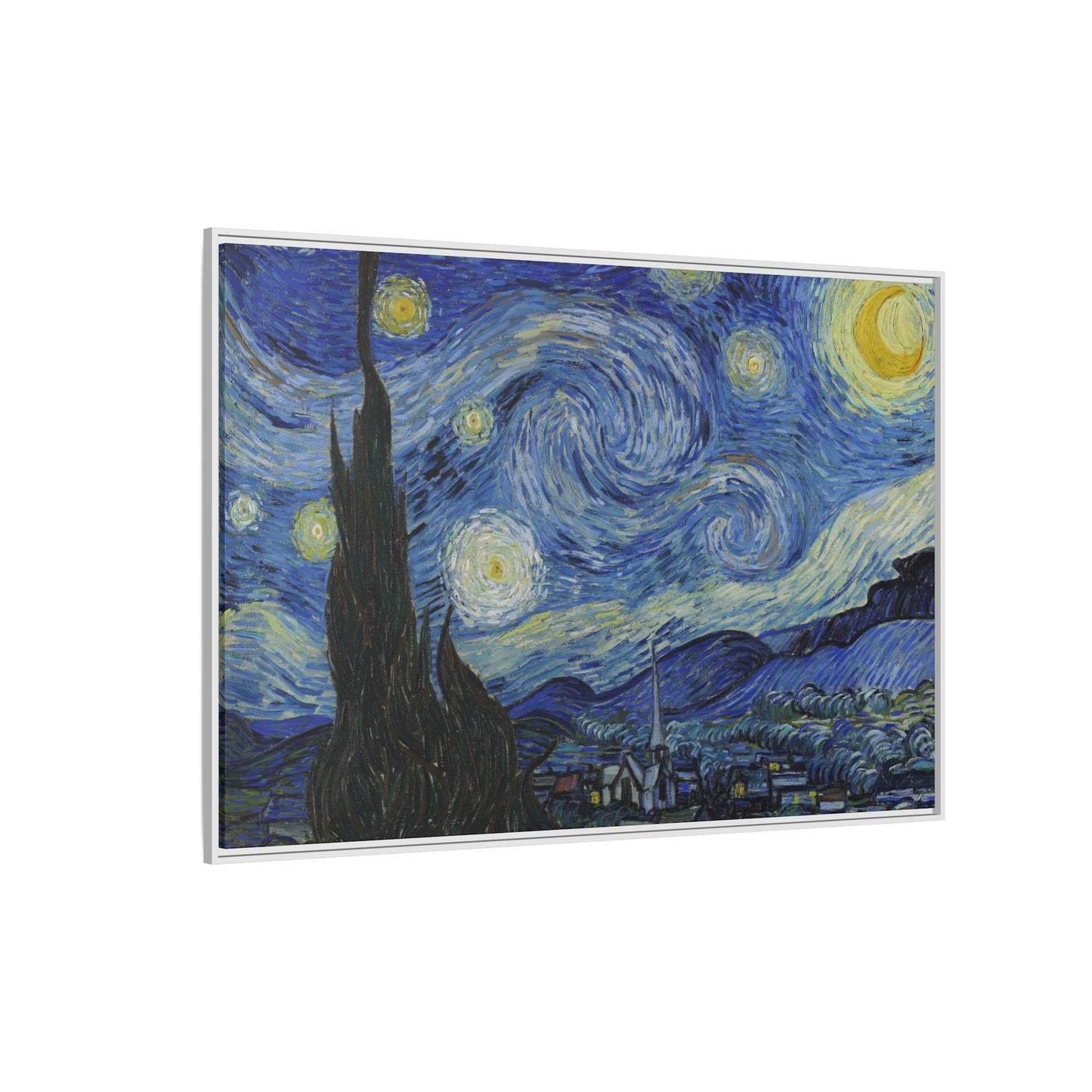 Canvas Framed Print Art - Starry Night, Vincent van Gogh Painting