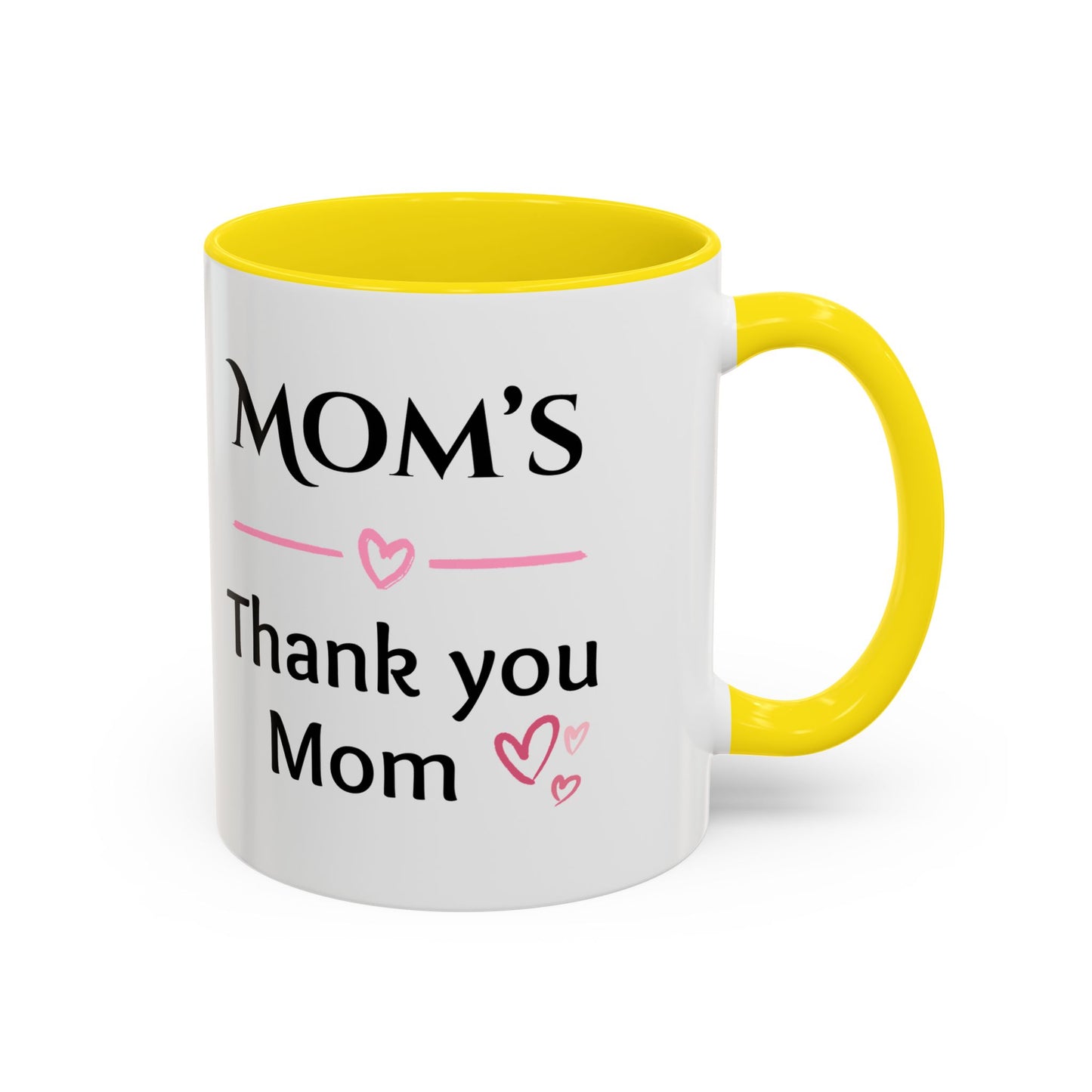 Cozy Accent Coffee Mug, 8 colors | Perfect Gift for Mom or Nurses, facing her it says, “Thank you Mom”
