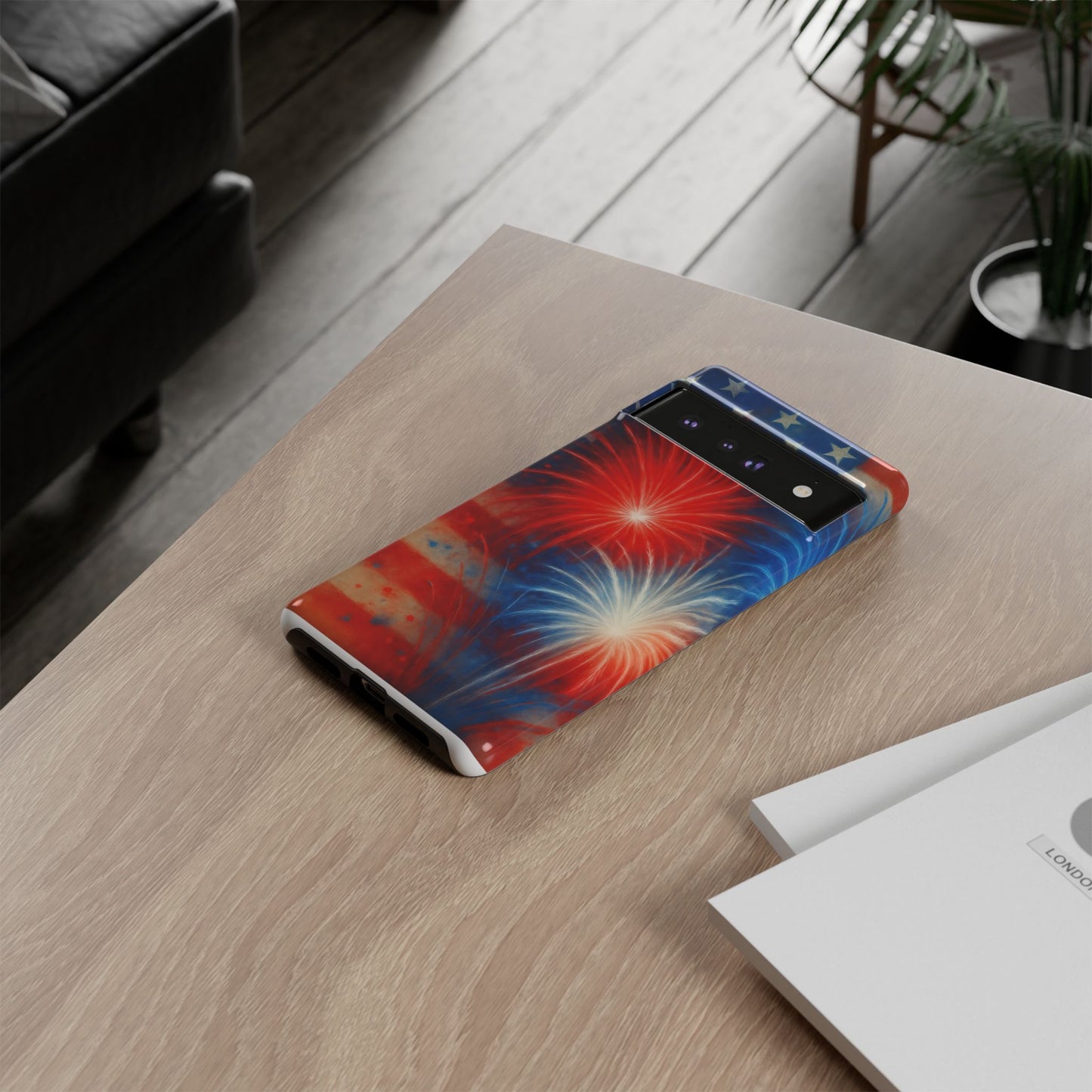 Patriotic Phone Case with Fireworks Design | Tough Cases, USA Holiday, Independence Day, Gift for Friends, Custom Cell Cover