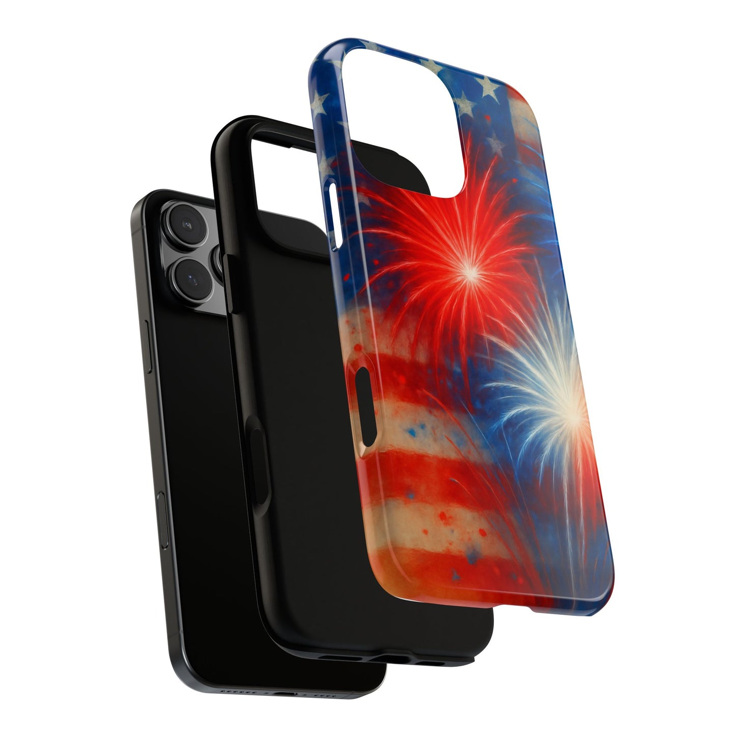Patriotic Phone Case with Fireworks Design | Tough Cases, USA Holiday, Independence Day, Gift for Friends, Custom Cell Cover