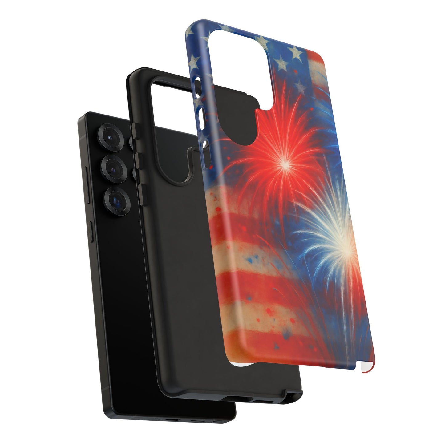 Patriotic Phone Case with Fireworks Design | Tough Cases, USA Holiday, Independence Day, Gift for Friends, Custom Cell Cover