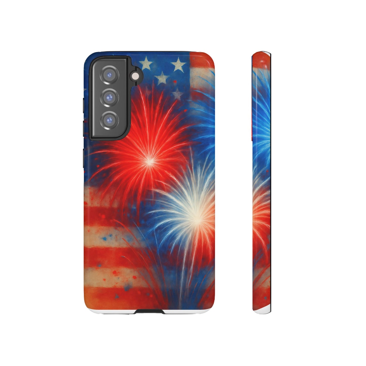 Patriotic Phone Case with Fireworks Design | Tough Cases, USA Holiday, Independence Day, Gift for Friends, Custom Cell Cover