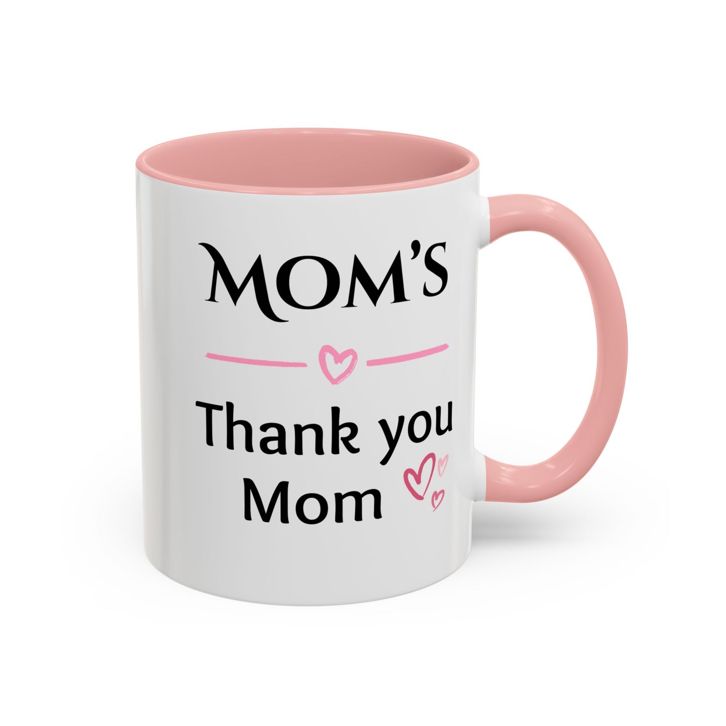 Cozy Accent Coffee Mug, 8 colors | Perfect Gift for Mom, saying, “Hugs solve most problems”, and a Thank you message face her!