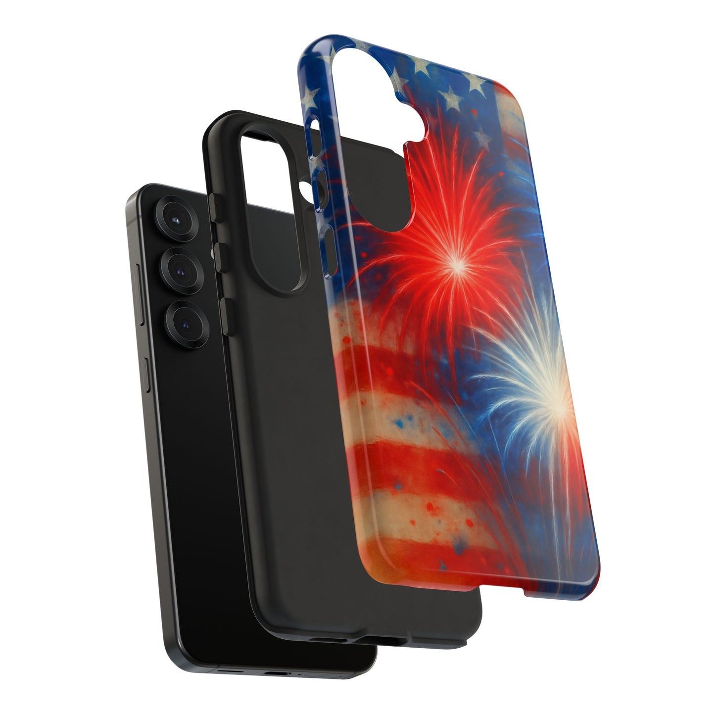 Patriotic Phone Case with Fireworks Design | Tough Cases, USA Holiday, Independence Day, Gift for Friends, Custom Cell Cover