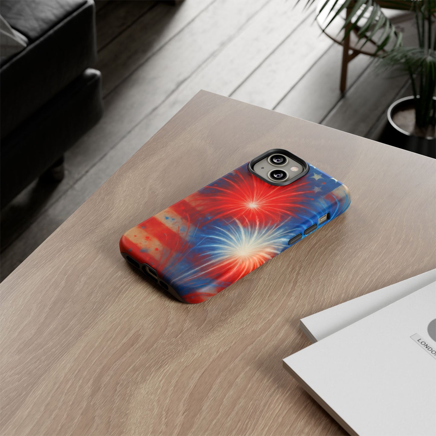 Patriotic Phone Case with Fireworks Design | Tough Cases, USA Holiday, Independence Day, Gift for Friends, Custom Cell Cover