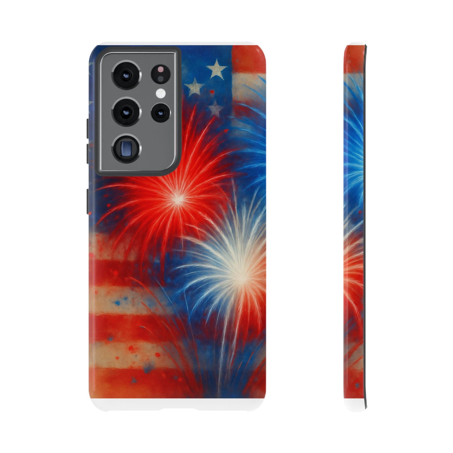 Patriotic Phone Case with Fireworks Design | Tough Cases, USA Holiday, Independence Day, Gift for Friends, Custom Cell Cover