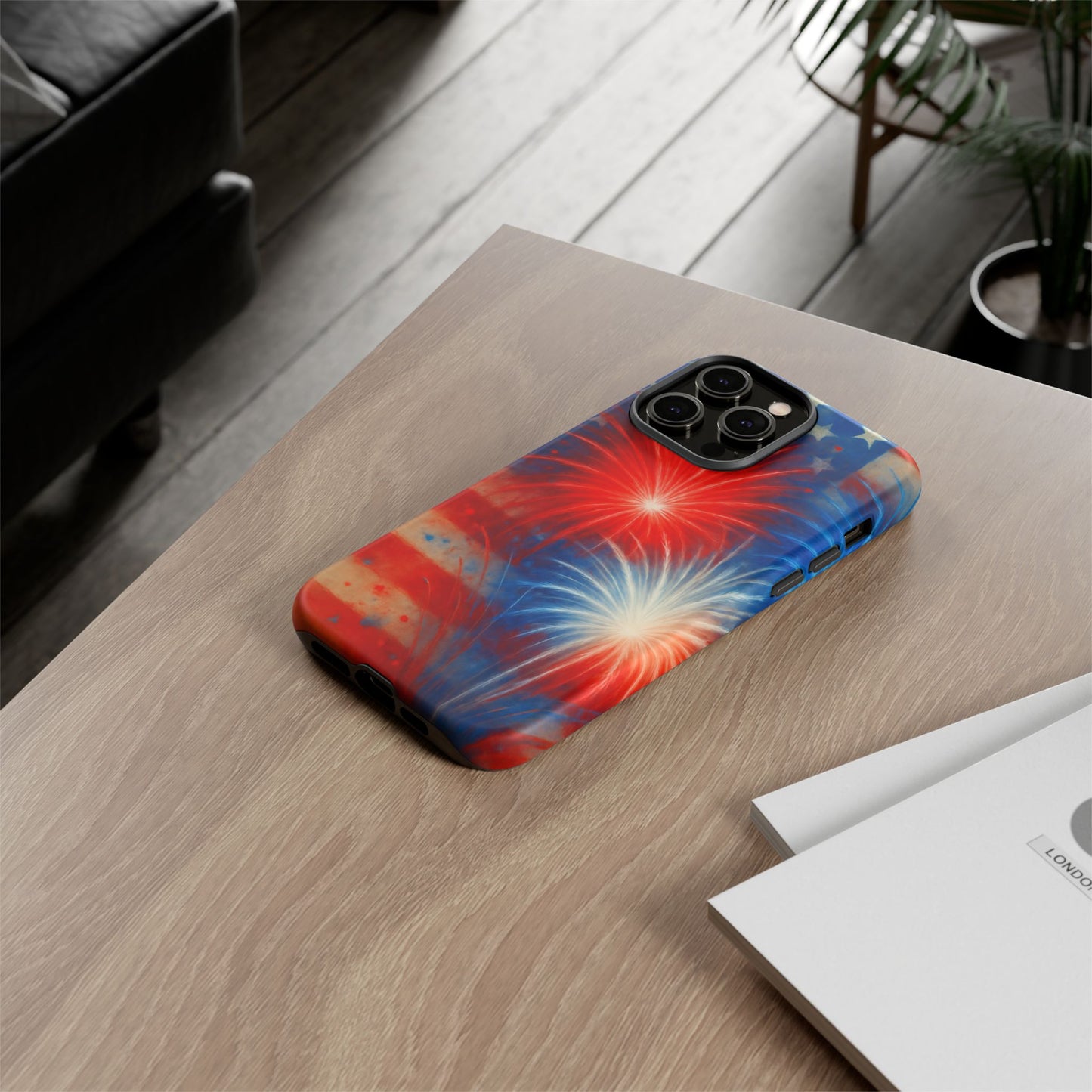 Patriotic Phone Case with Fireworks Design | Tough Cases, USA Holiday, Independence Day, Gift for Friends, Custom Cell Cover