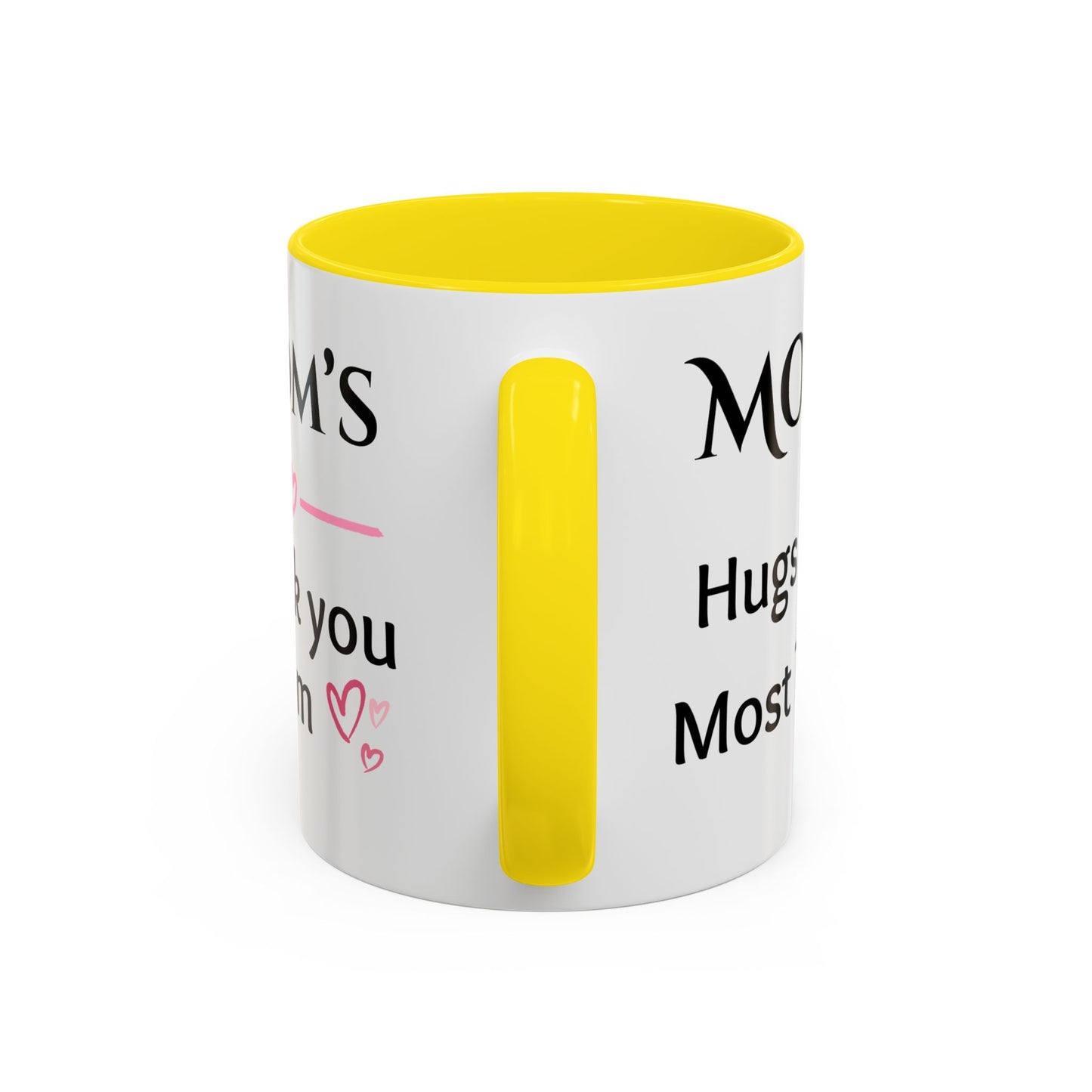Cozy Accent Coffee Mug, 8 colors | Perfect Gift for Mom, saying, “Hugs solve most problems”, and a Thank you message face her!