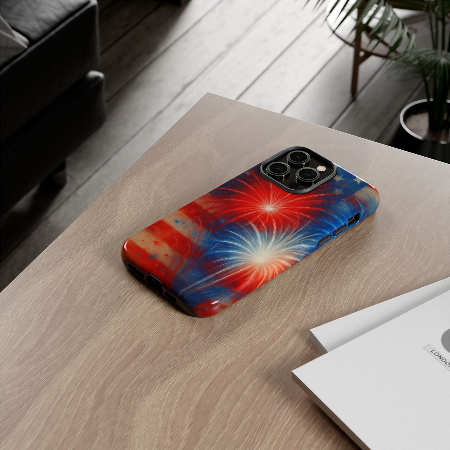Patriotic Phone Case with Fireworks Design | Tough Cases, USA Holiday, Independence Day, Gift for Friends, Custom Cell Cover